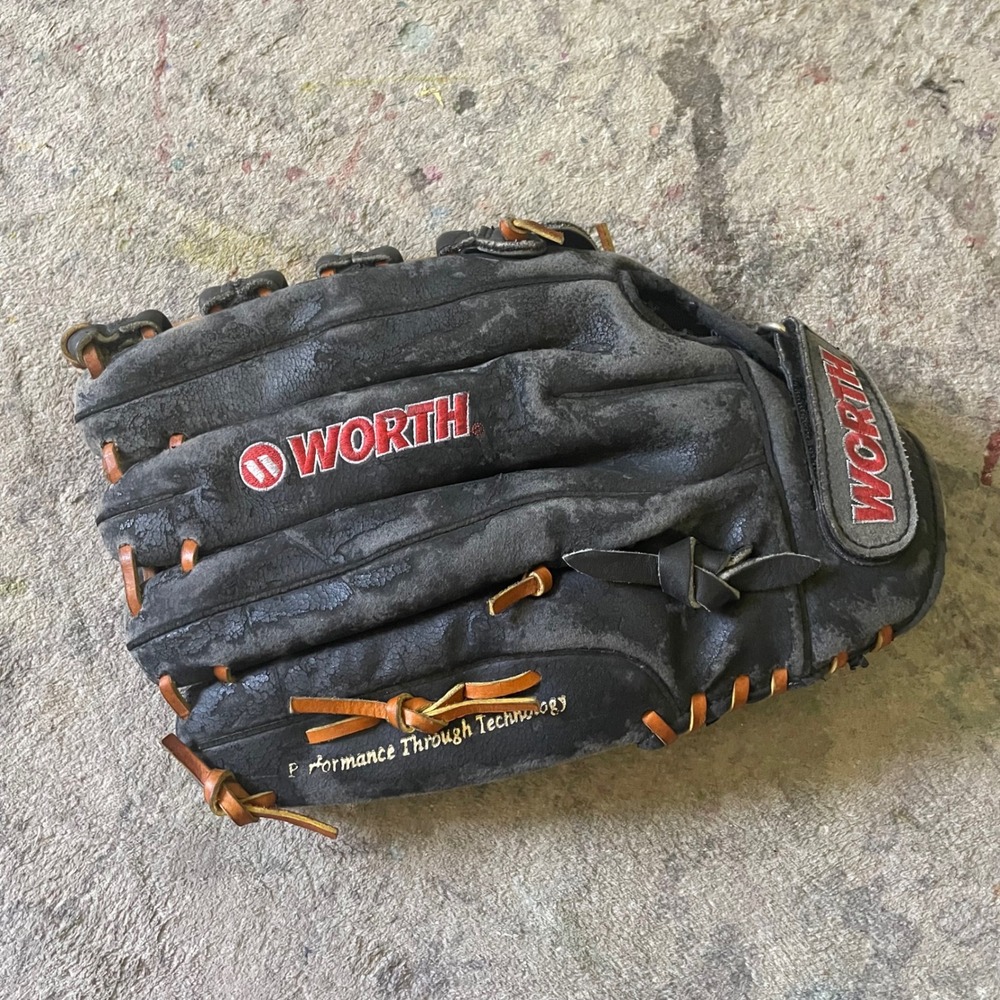 Worth WS140H‎ Slowpitch Softball Glove 14 Inch Black Leather Left Hand Throw